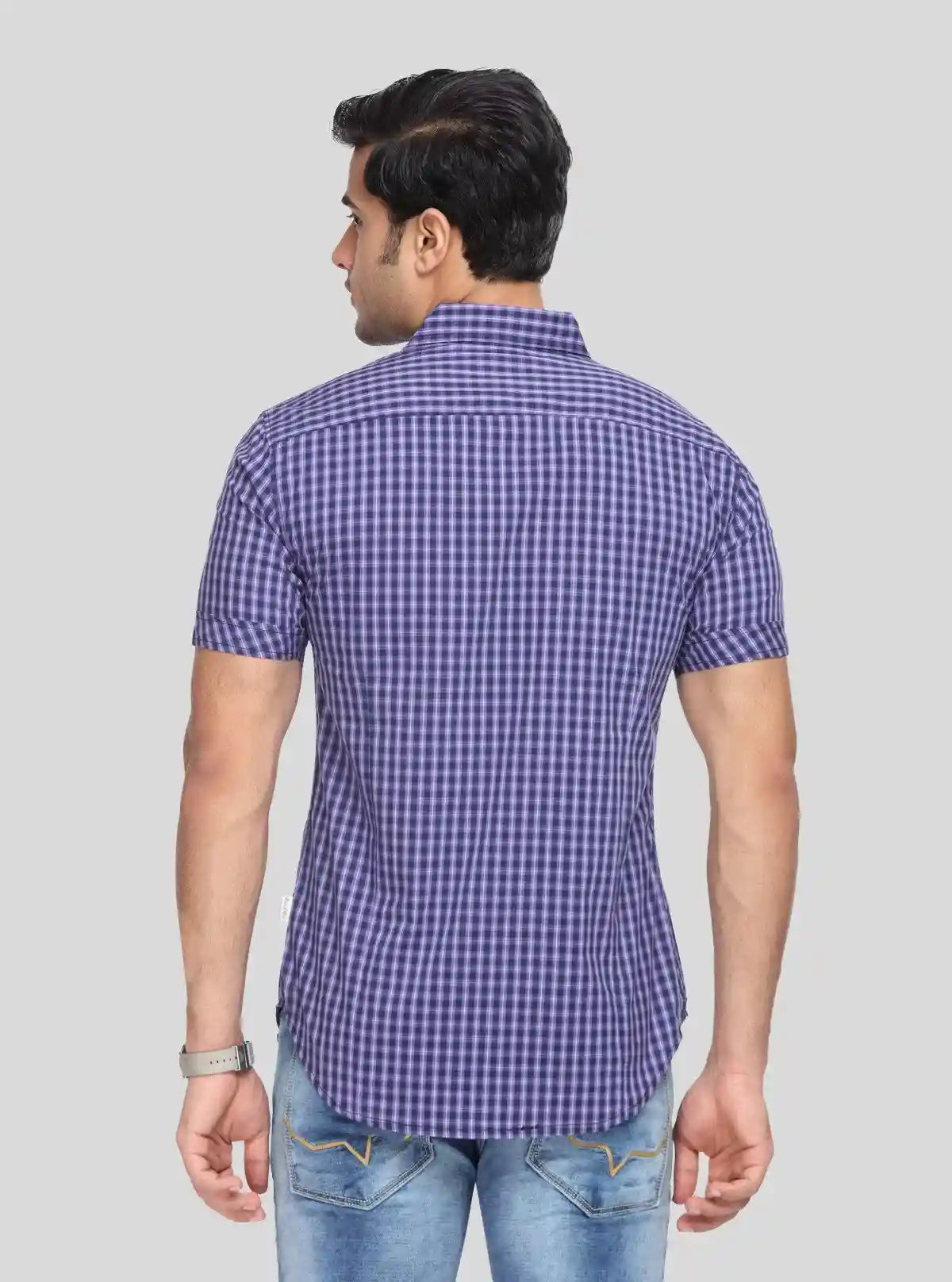 Men's Purple Checked Shirt – Bold, Timeless & Effortlessly Casual Style | Buy Online at gep32c-qs.myshopify.com