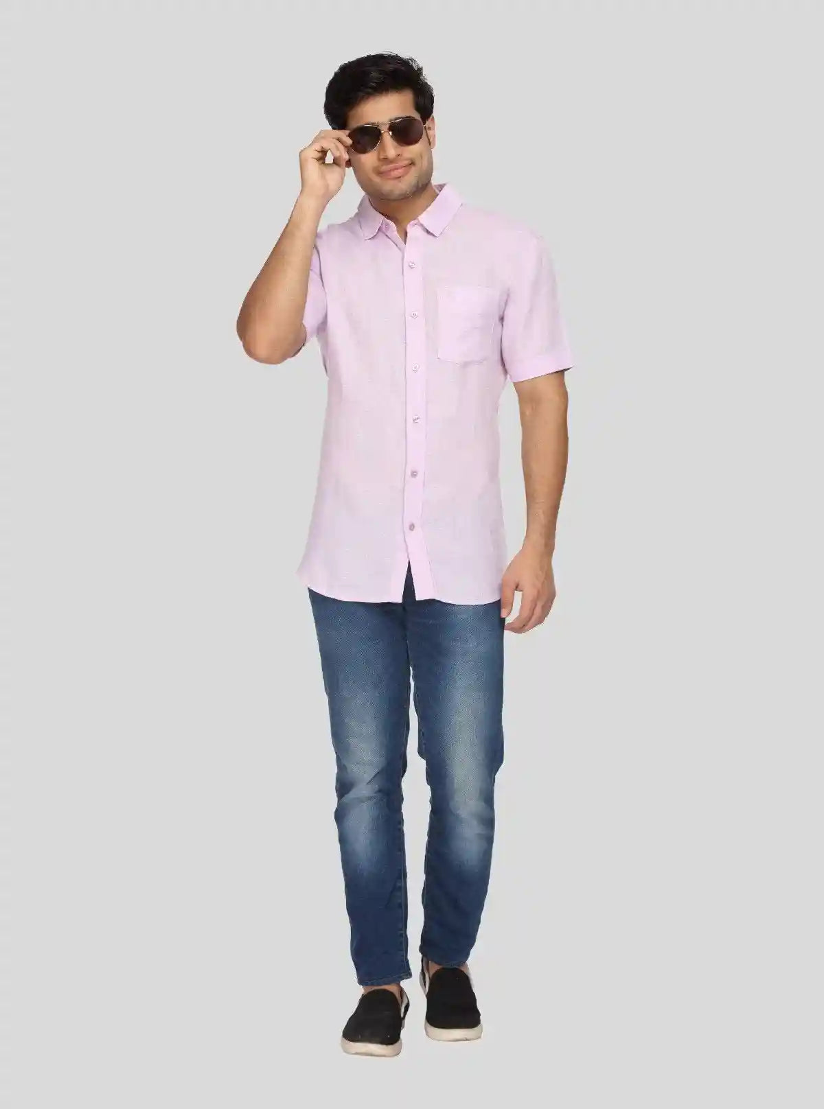 Men's Purple Linen Shirt – Lightweight, Elegant & Summer-Ready Style | Buy Online at  Boer and Fitch