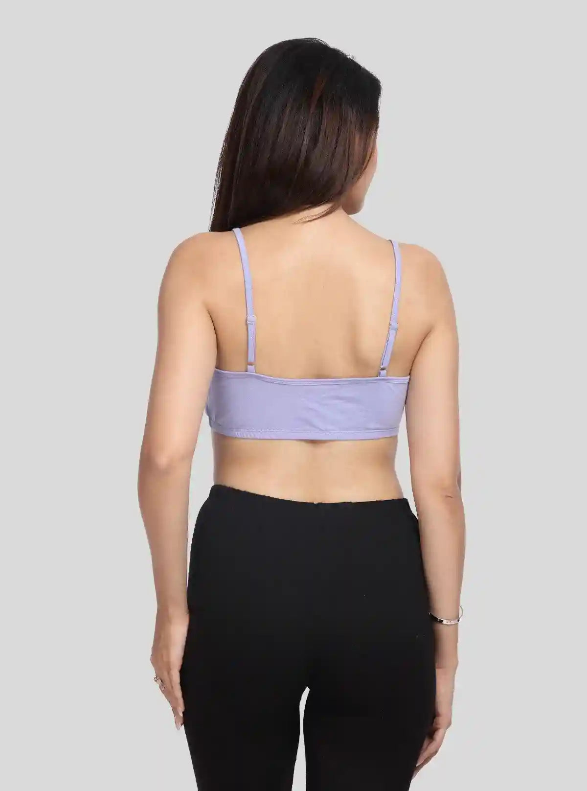 Women’s Lilac Sports Bra with Straps – Cotton Elastane Activewear Essential | Buy Online at  Boer and Fitch