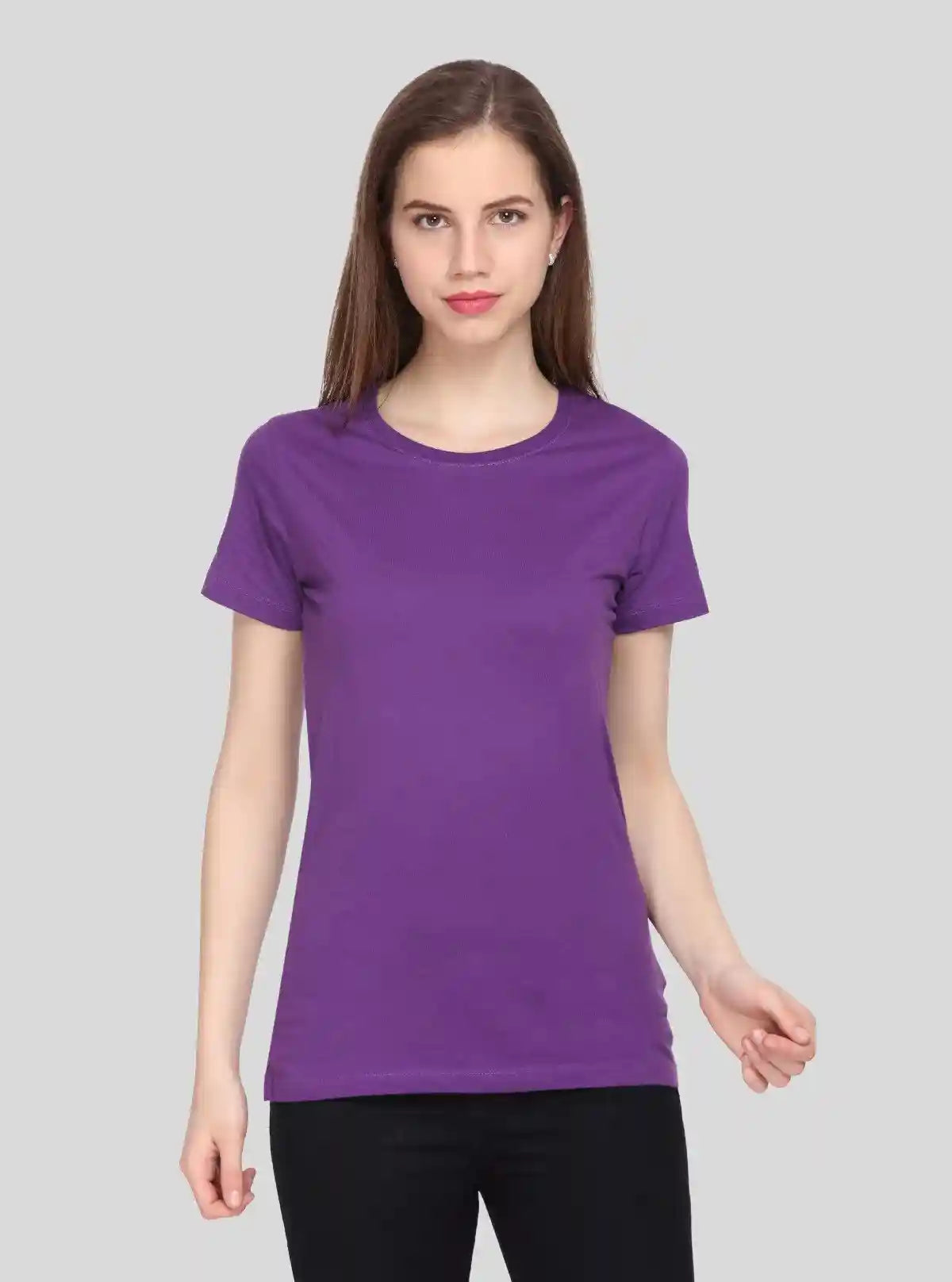Women’s Violet Crew Neck T-Shirt – Stylish & Comfortable | Boer & Fitch | Buy Online at  Boer and Fitch