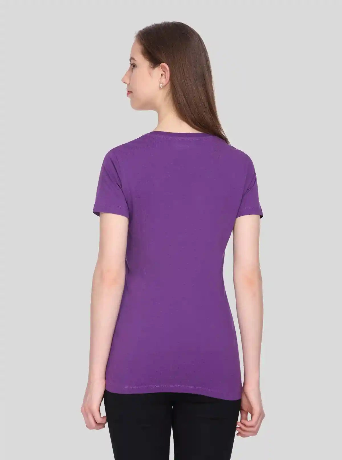 Women’s Violet Crew Neck T-Shirt – Stylish & Comfortable | Boer & Fitch | Buy Online at  Boer and Fitch