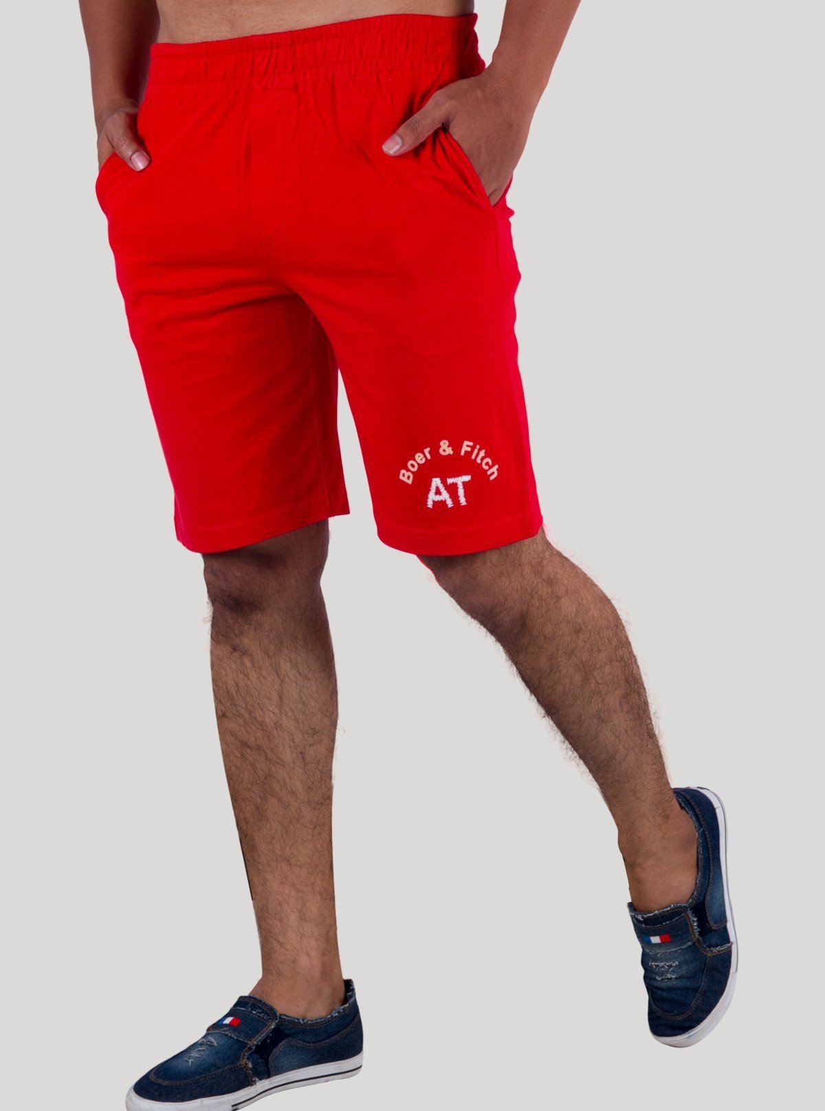 Red Jersey Shorts for Men – Casual Cotton Shorts by Boer and Fitch - Boer and Fitch