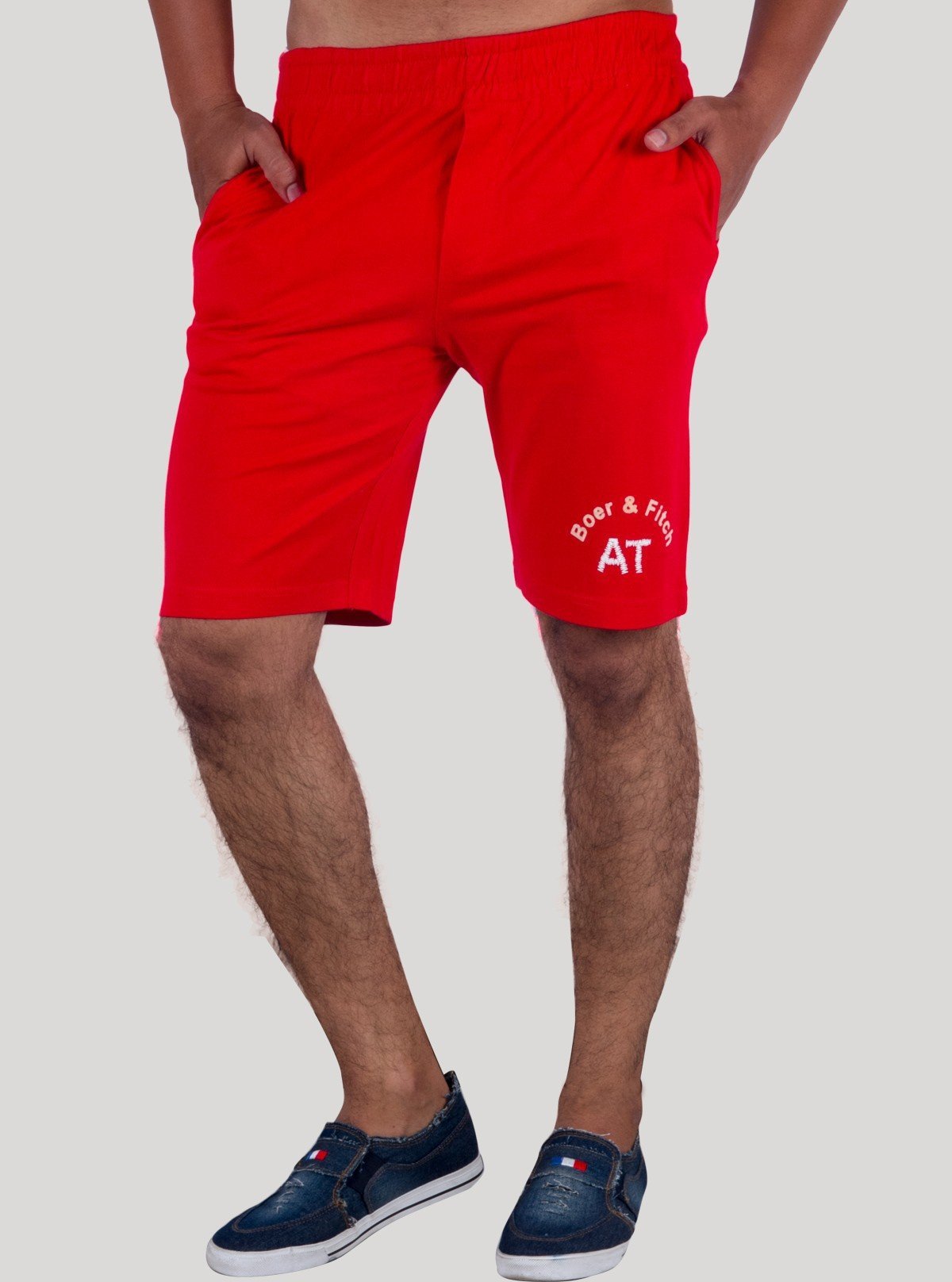 Red Jersey Shorts for Men – Casual Cotton Shorts by Boer and Fitch - Boer and Fitch