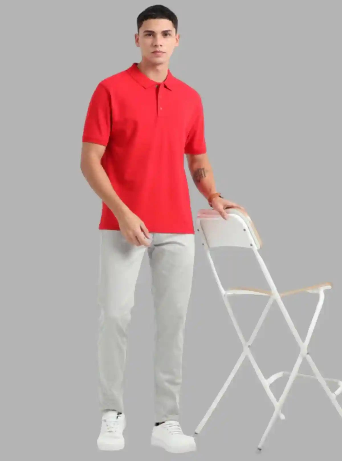 Men’s Red Polo T-Shirt with Collar & Cuff | 100% Cotton Piqué Knit | Boer & Fitch | Buy Online at  Boer and Fitch