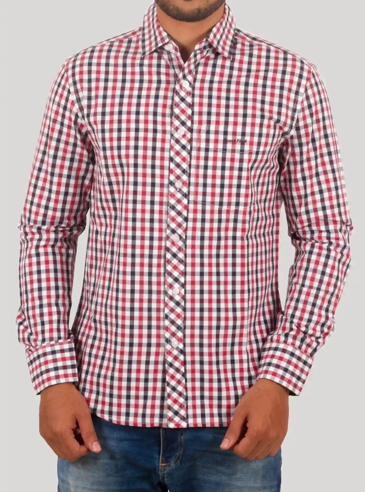 Red Checked Slim Fit Long Sleeve Shirt for Men – Casual & Smart by Boer and Fitch | Buy Online at gep32c-qs.myshopify.com