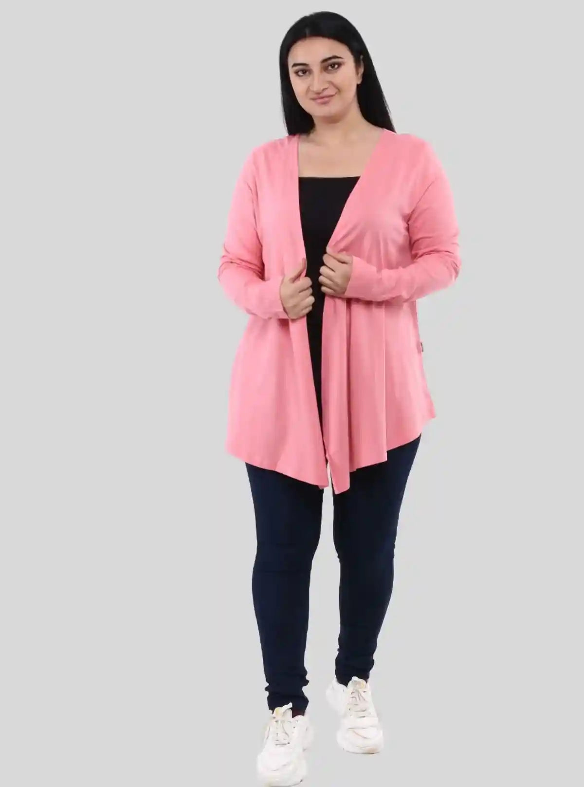Women's Pink Flowing Shrug in 100% Cotton Feather Touch Fabric | Buy Online at  Boer and Fitch