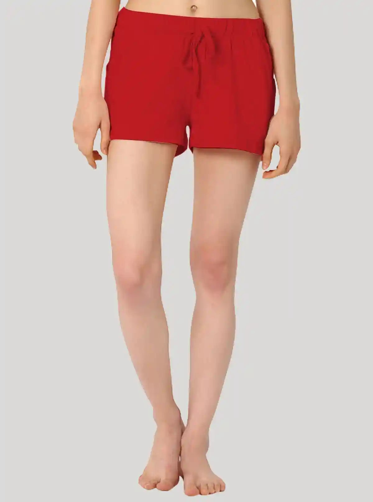 Women’s Red Cotton Jersey Shorts – Bold, Soft & Effortlessly Comfortable | Buy Online at  Boer and Fitch