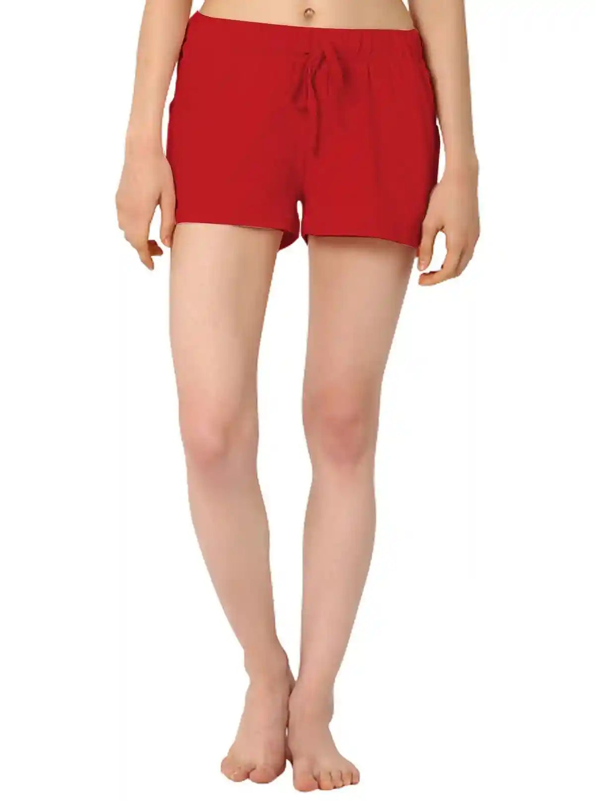 Women’s Red Cotton Jersey Shorts – Bold, Soft & Effortlessly Comfortable | Buy Online at  Boer and Fitch