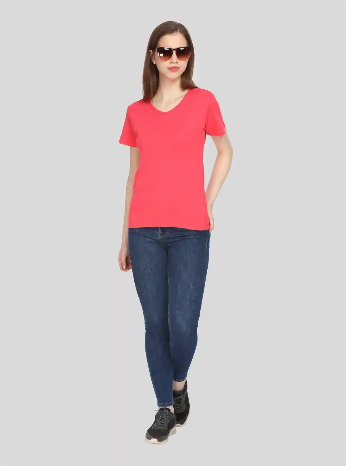 Women’s Roseberry V Neck Short Sleeve Cotton Jersey T-Shirt by Boer and Fitch | Buy Online at  Boer and Fitch