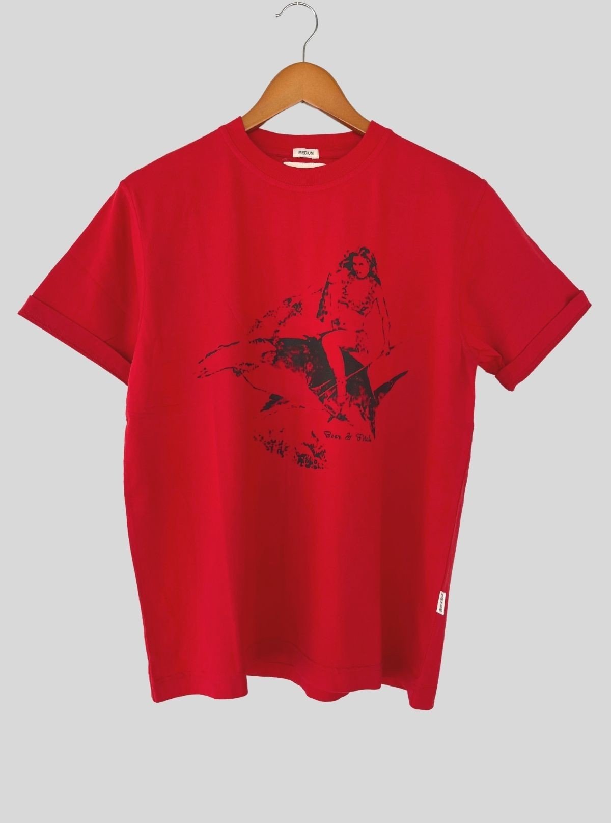 Red Shark Print T-Shirt for Men – Casual Streetwear by Boer and Fitch - Boer and Fitch