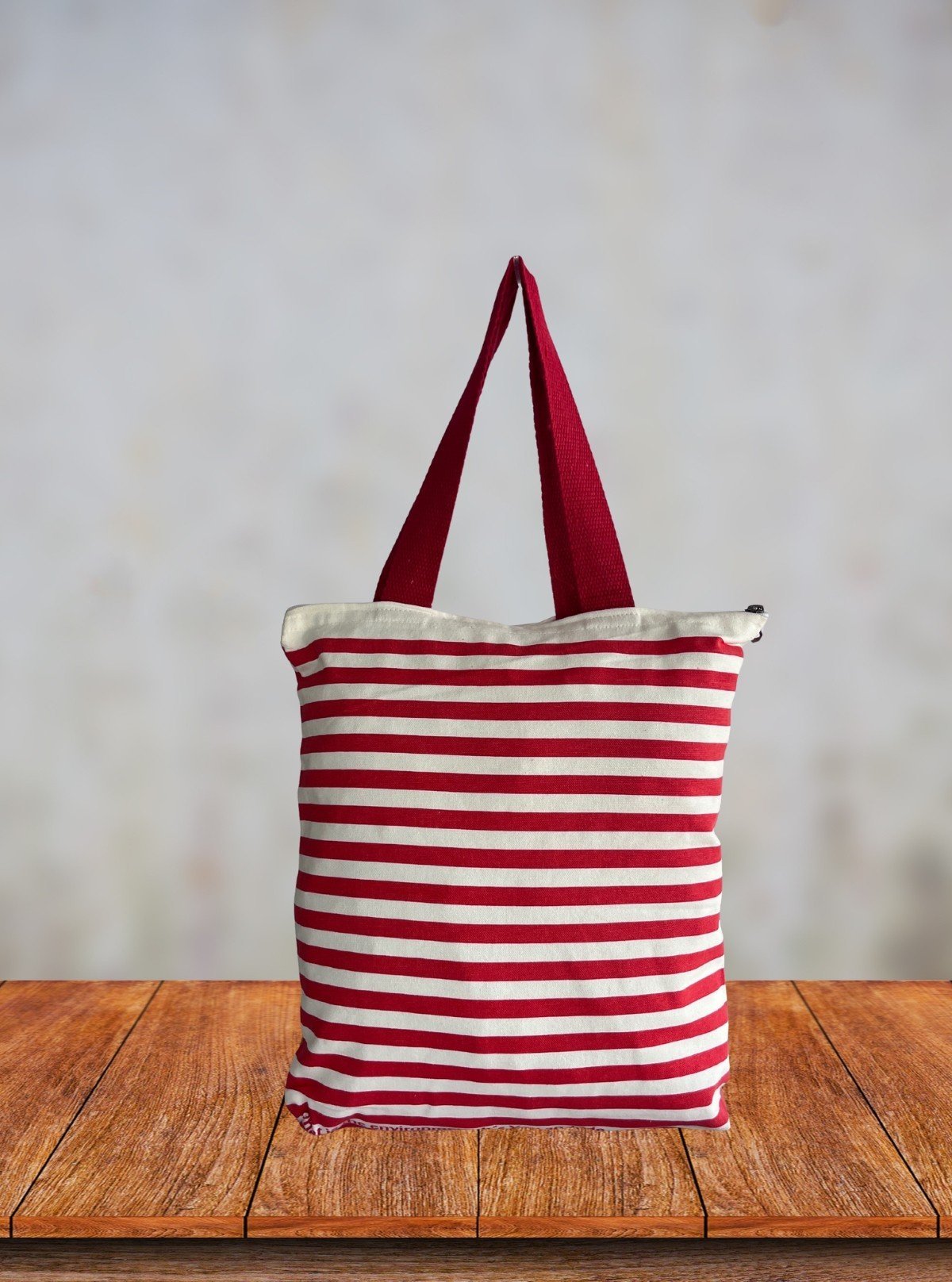 Red & White Striped Cotton Bag – Classic Everyday Tote by Boer and Fitch - Boer and Fitch