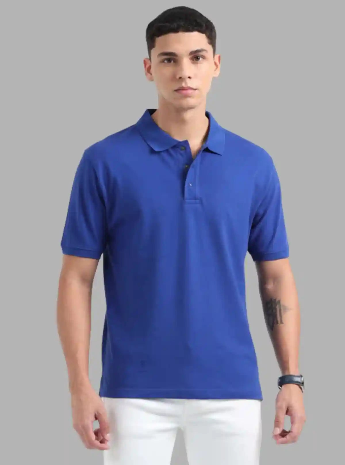 Men’s Royal Blue Polo T-Shirt with Collar & Cuff | 100% Cotton Piqué Knit | Boer & Fitch | Buy Online at  Boer and Fitch