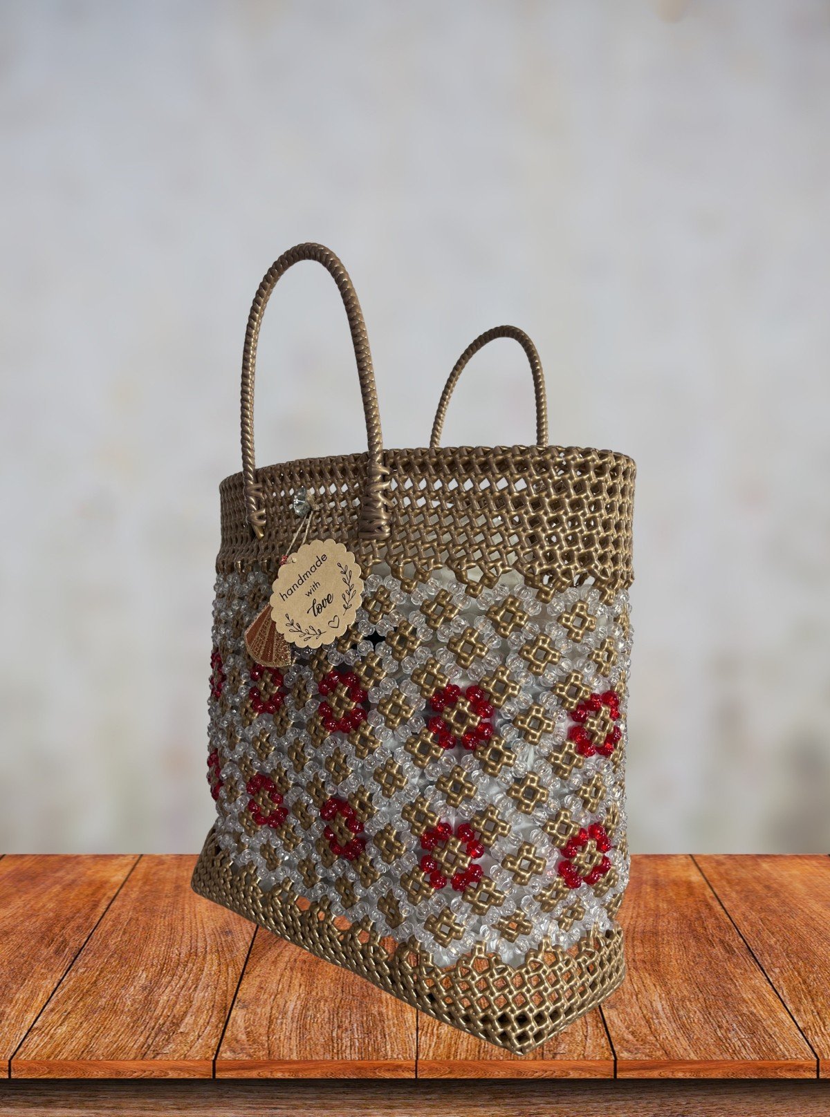 Rustic Charm Handmade Beaded Tote Bag – Elegant Artisan Fashion Accessory - Boer and Fitch