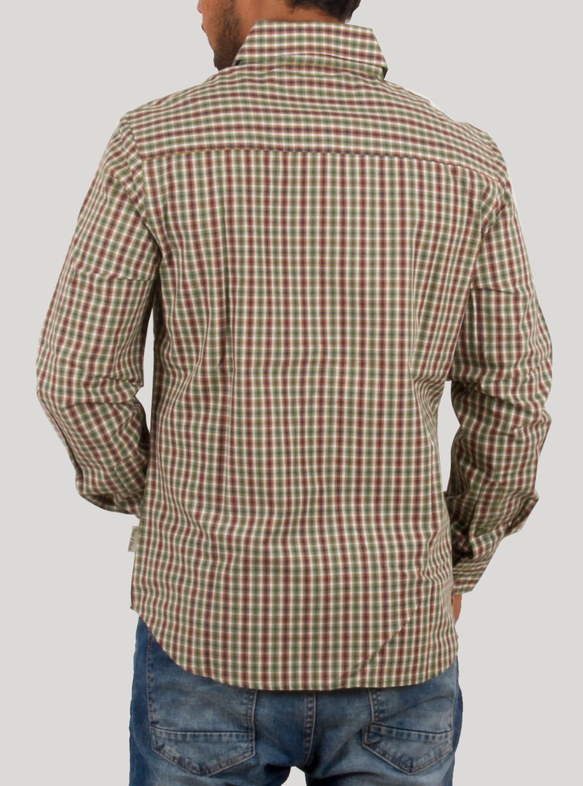 Sage Green Small Checked Long Sleeve Shirt for Men – Boer and Fitch - Boer and Fitch