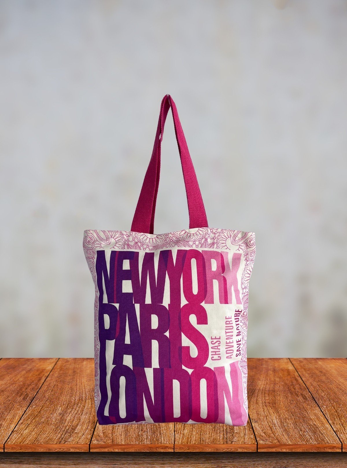 Shades of Pink Canvas Bag – Stylish & Spacious Everyday Tote - Boer and Fitch