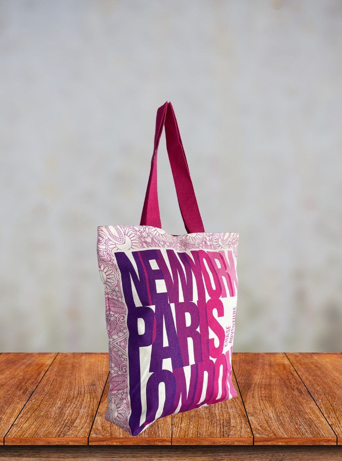 Shades of Pink Canvas Bag – Stylish & Spacious Everyday Tote - Boer and Fitch