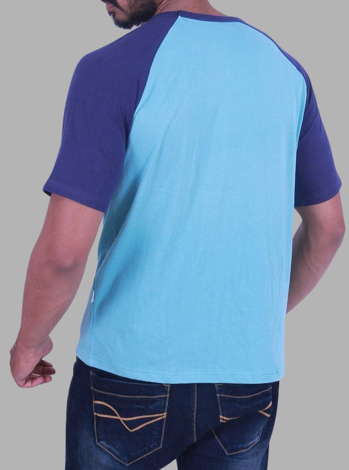 Sky Blue Raglan T-Shirt for Men – Casual Cotton Tee by Boer and Fitch - Boer and Fitch