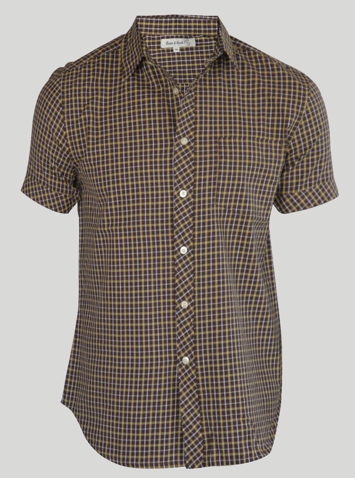 Slim Fit Brown Checked Shirt for Men – Casual Style by Boer and Fitch - Boer and Fitch