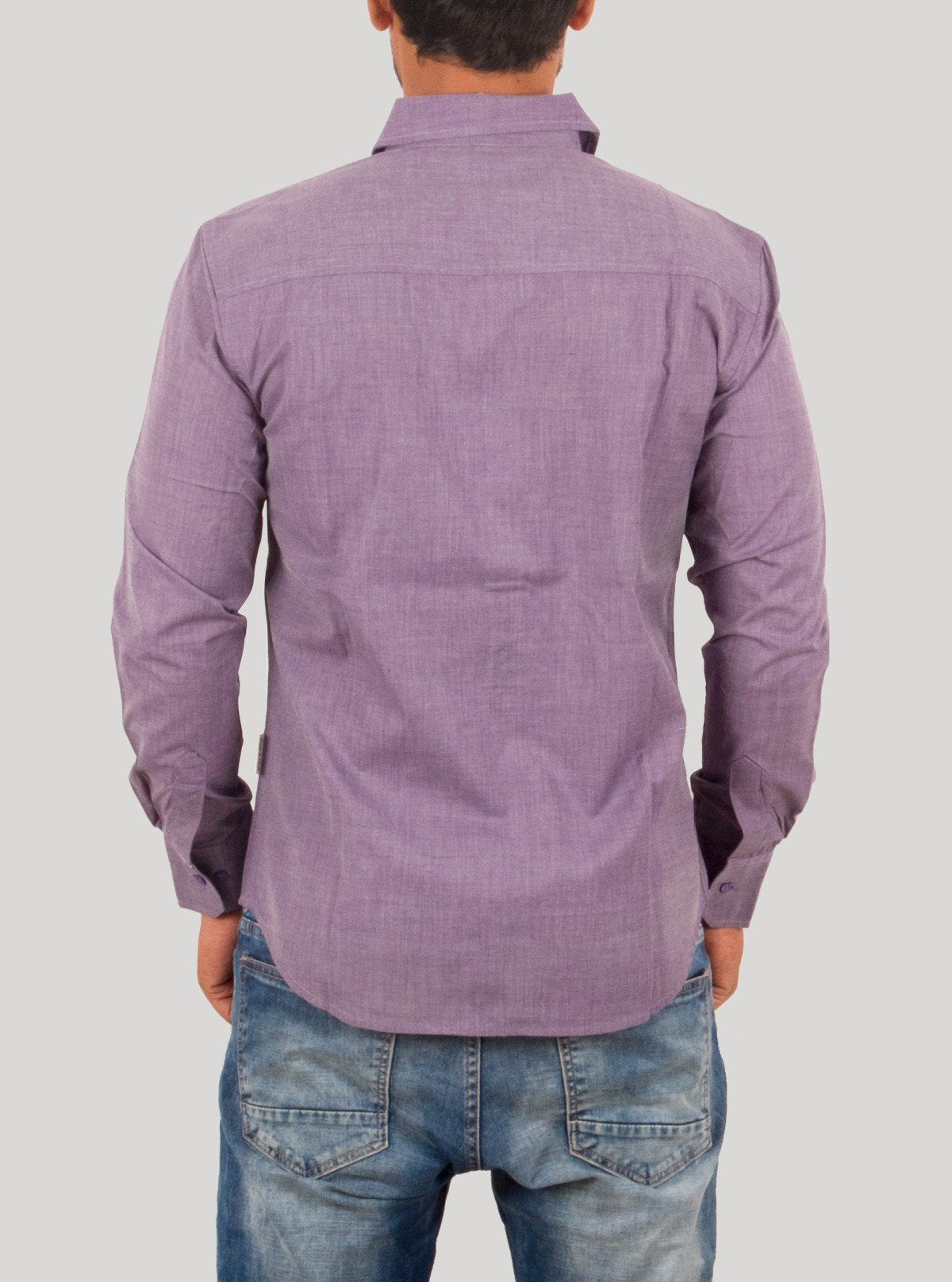 Slim Fit Eyebird Purple Long Sleeve Shirt for Men – Casual Cotton Shirt by Boer and Fitch - Boer and Fitch