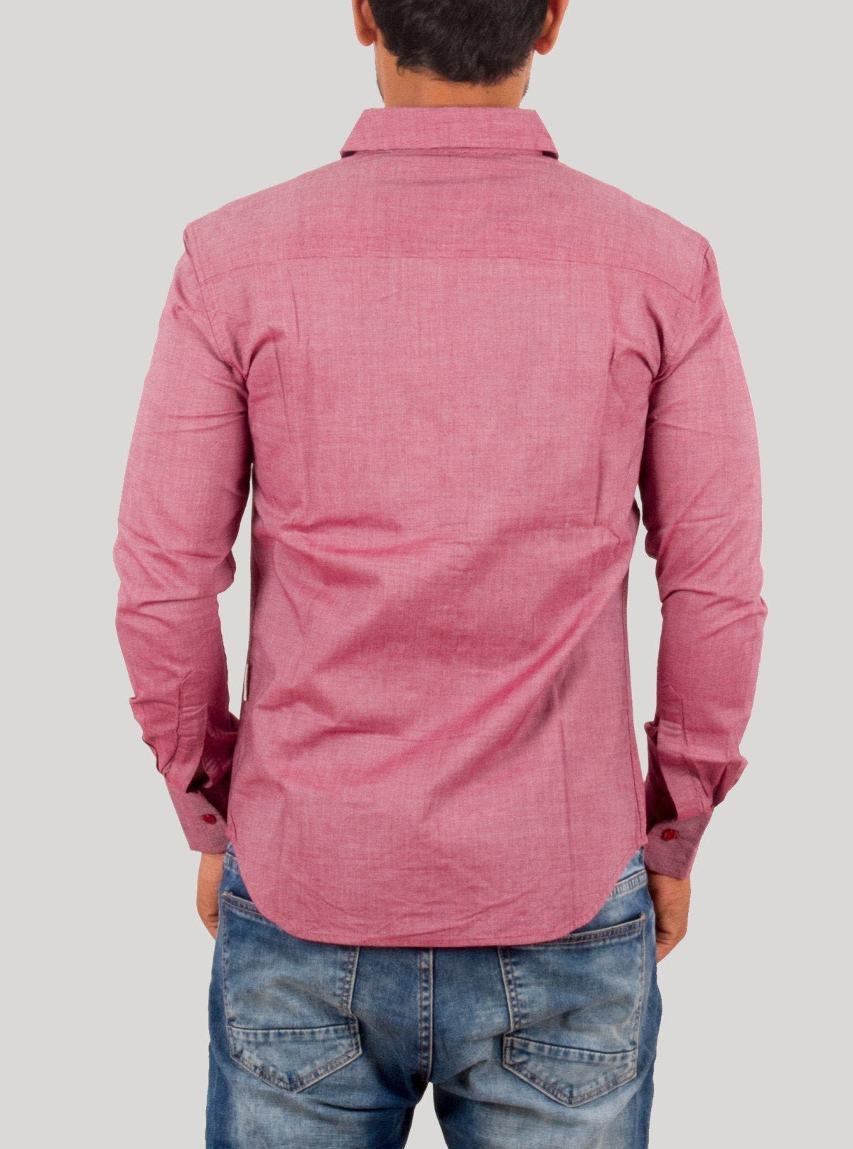 Slim Fit Eyebird Red Long Sleeve Shirt for Men – Casual Cotton Shirt by Boer and Fitch - Boer and Fitch