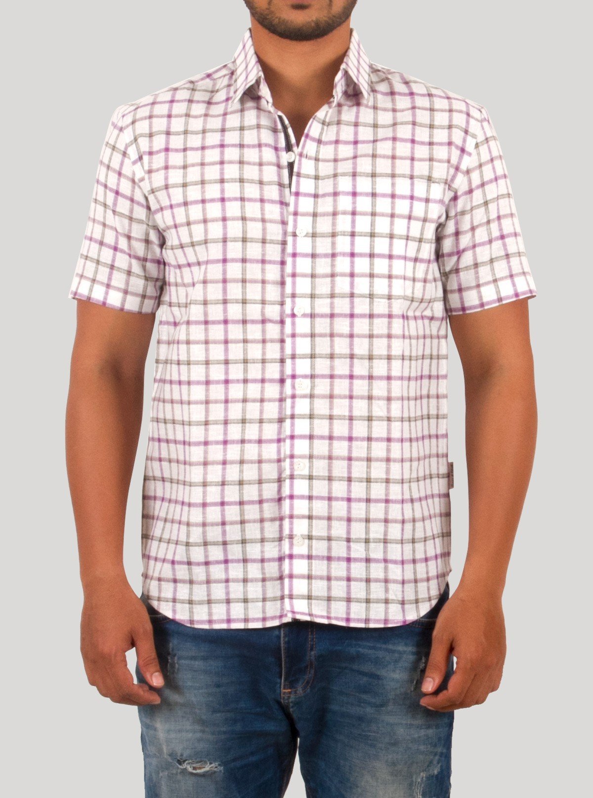 Soft Checked Linen Blend Shirt for Men – Casual Comfort by Boer and Fitch - Boer and Fitch