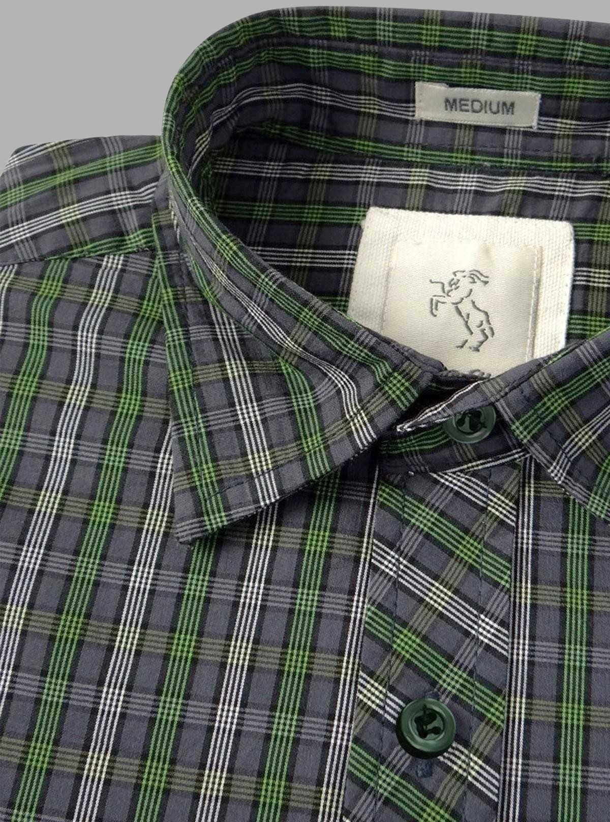 Soft Green Checked Slim Fit Full Sleeve Shirt for Men – Casual & Smart by Boer and Fitch - Boer and Fitch