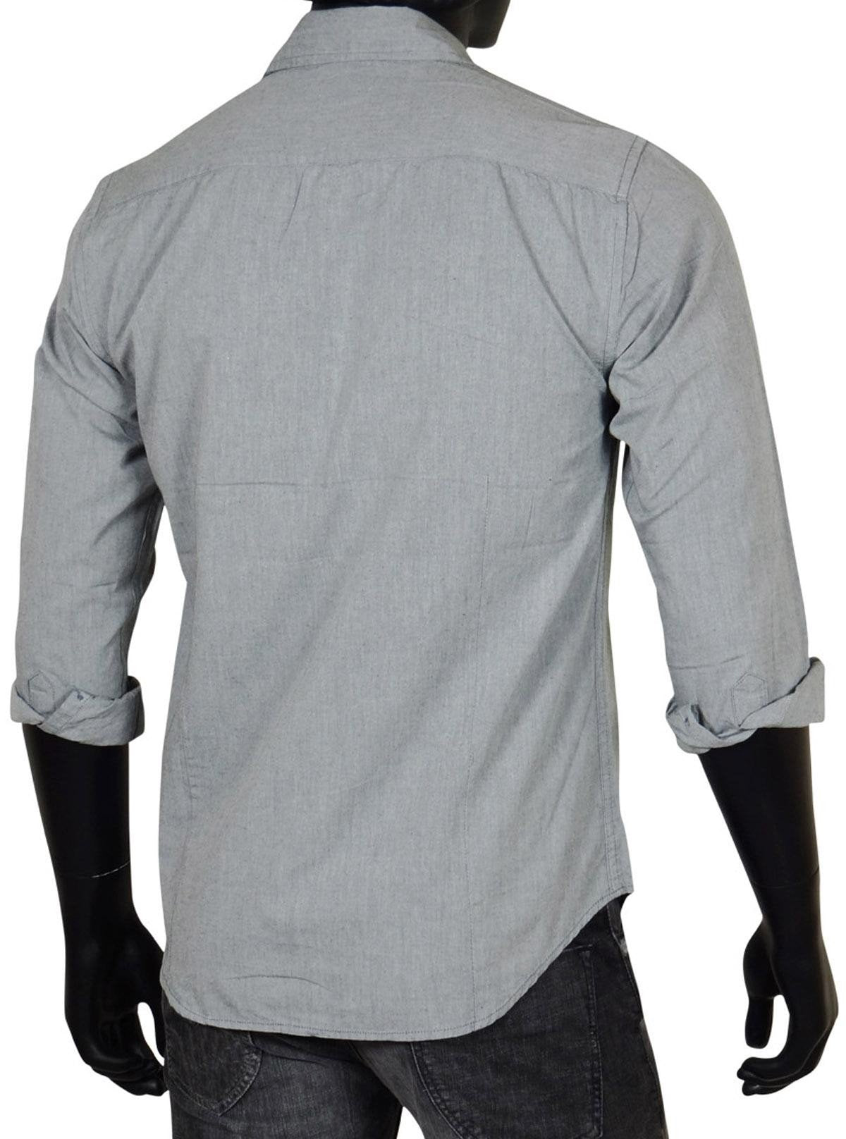 Solid Grey Slim Fit Shirt for Men – Smart Casual by Boer and Fitch - Boer and Fitch