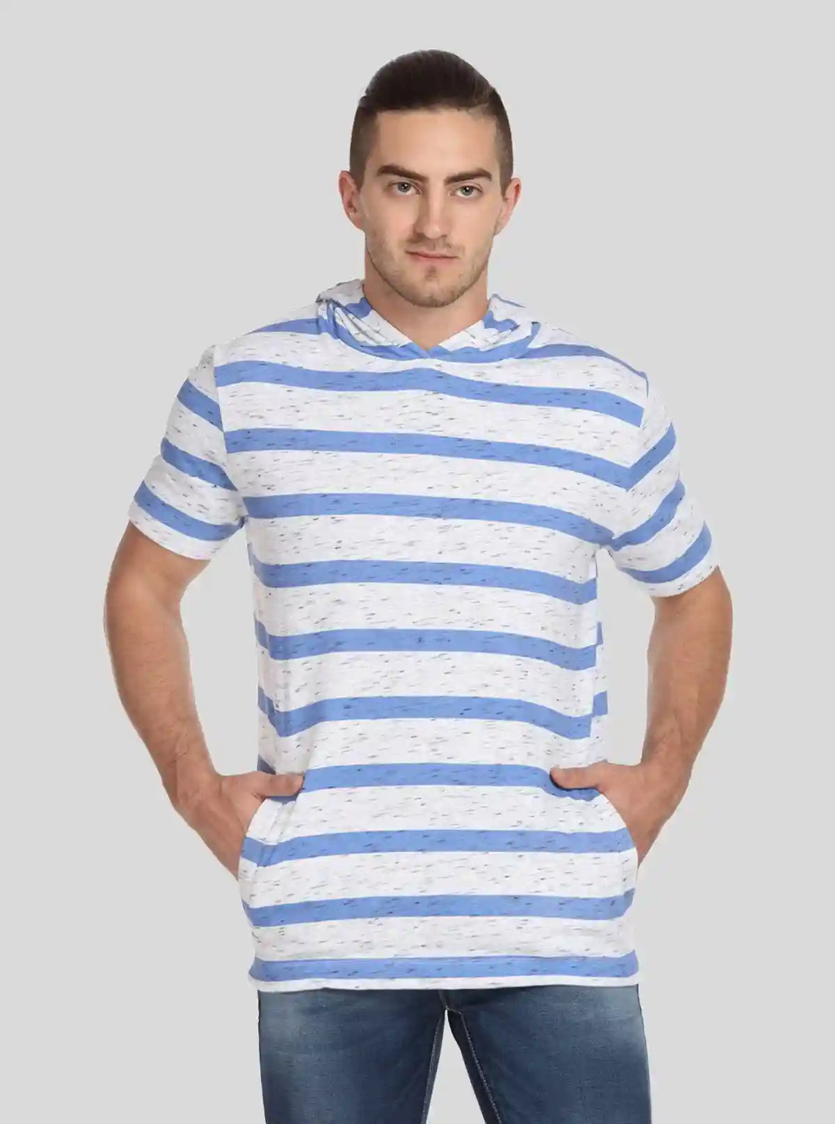 Men’s Blue and White Striped Hoodie – Fresh, Sporty & Everyday Ready | Buy Online at  Boer and Fitch