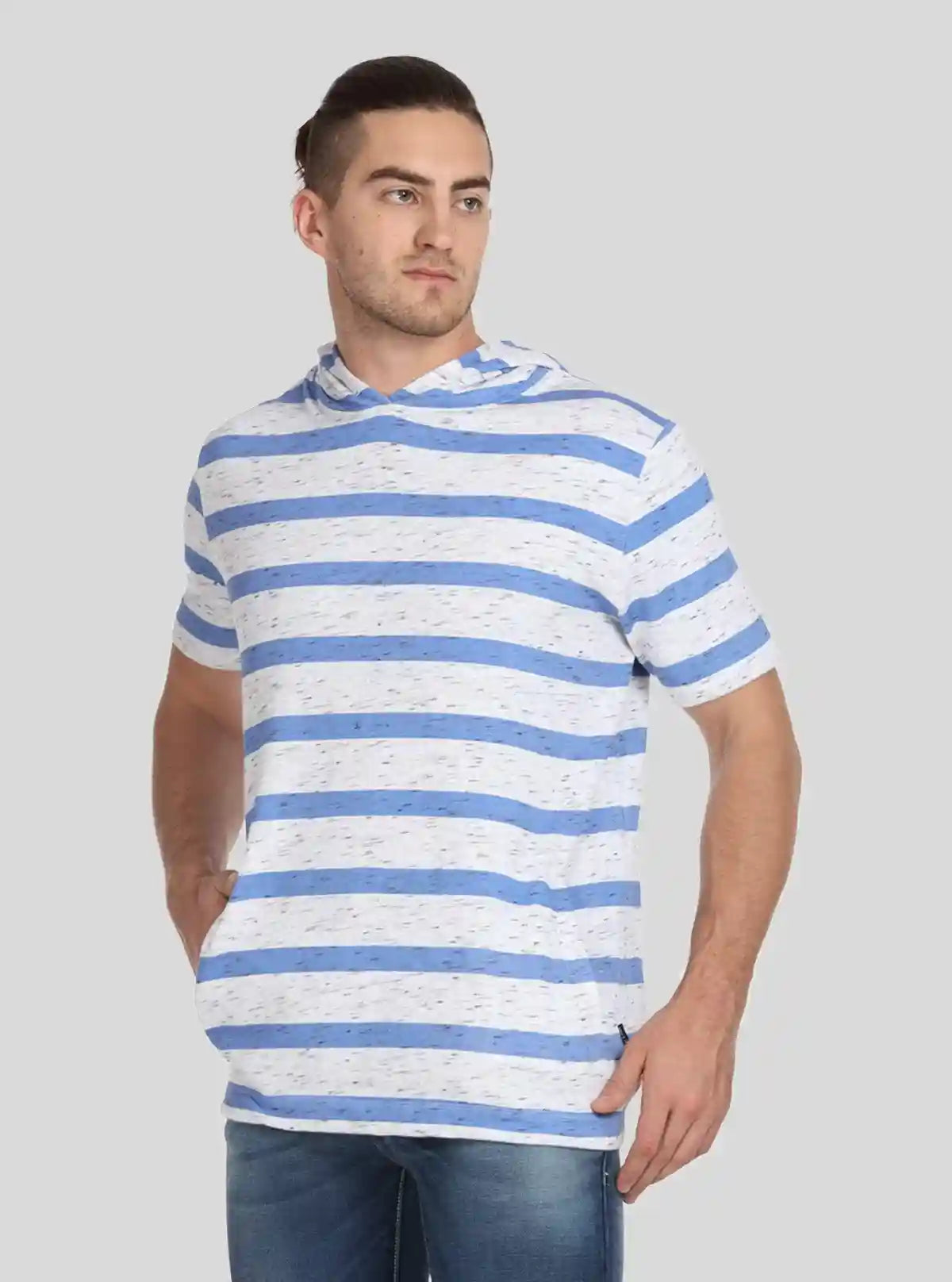 Men’s Blue and White Striped Hoodie – Fresh, Sporty & Everyday Ready | Buy Online at  Boer and Fitch