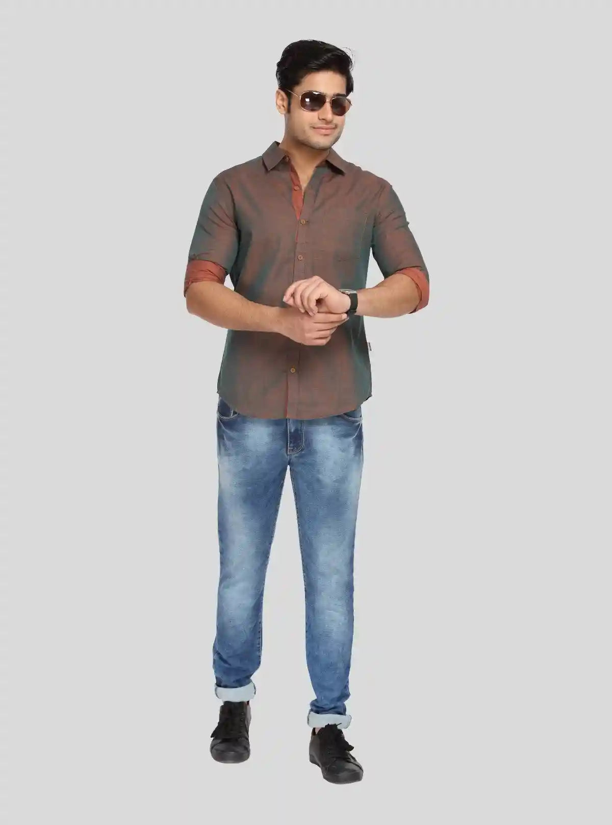 Men’s Orange Slim Fit Full Sleeve Shirt – Bold & Contemporary Style by Boer & Fitch | Buy Online at  Boer and Fitch