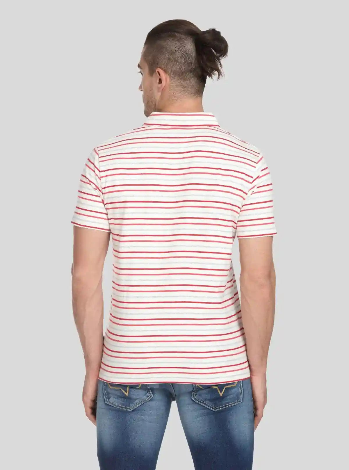 Men’s Red Striped Polo T-Shirt with Patch Pocket – Smart, Bold & Everyday Ready | Buy Online at  Boer and Fitch