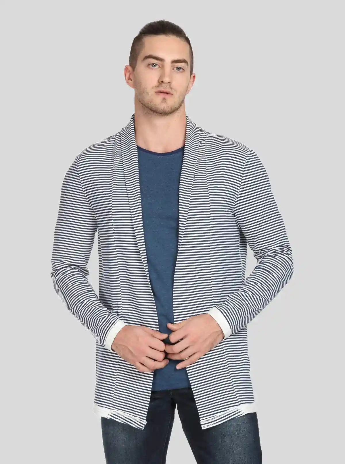 Men’s Striped Jersey Cardigan – Lightweight Style with Urban Edge | Buy Online at  Boer and Fitch