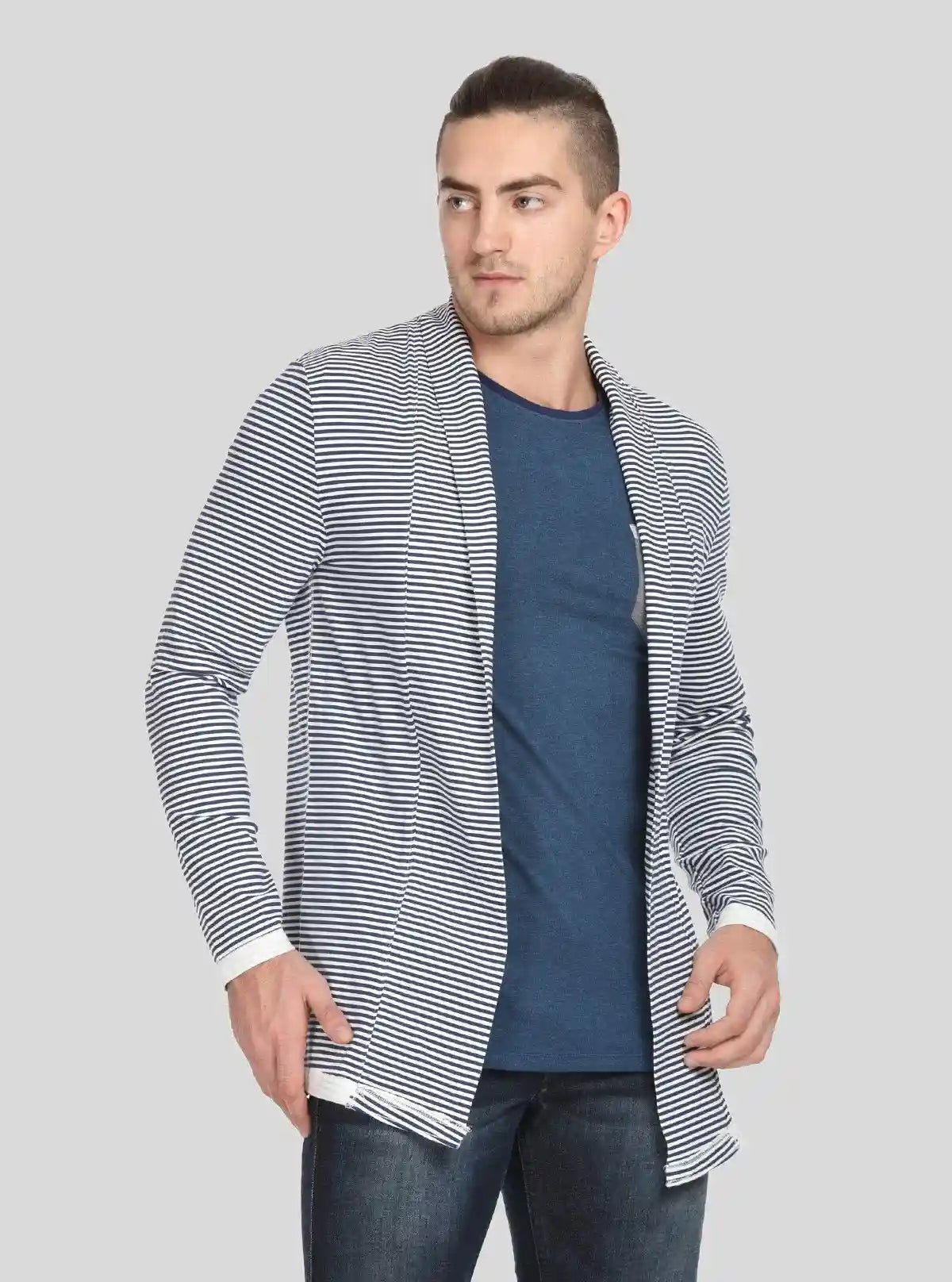 Men’s Striped Jersey Cardigan – Lightweight Style with Urban Edge | Buy Online at  Boer and Fitch