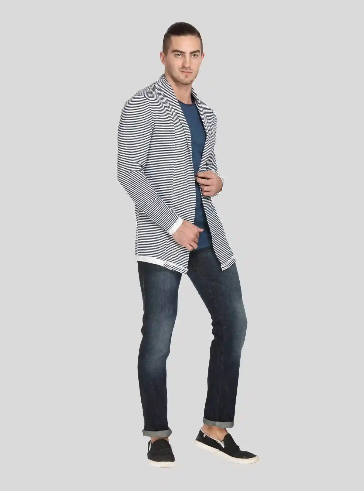 Men’s Striped Jersey Cardigan – Lightweight Style with Urban Edge | Buy Online at  Boer and Fitch