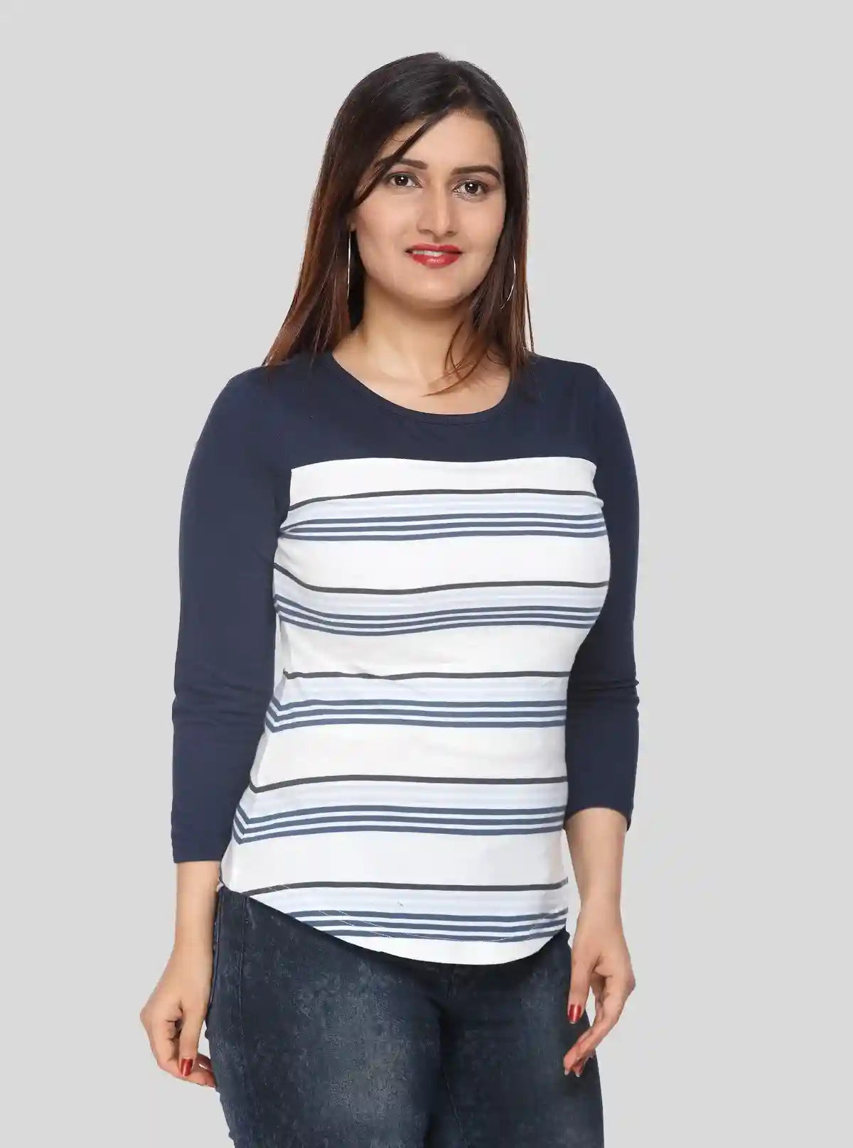 Women's Navy Stripe T-Shirt – Classic Comfort with a Modern Fit | Buy Online at  Boer and Fitch