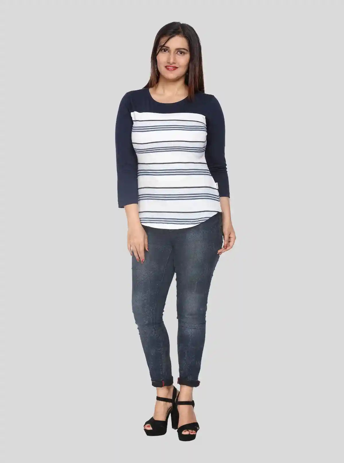 Women's Navy Stripe T-Shirt – Classic Comfort with a Modern Fit | Buy Online at  Boer and Fitch