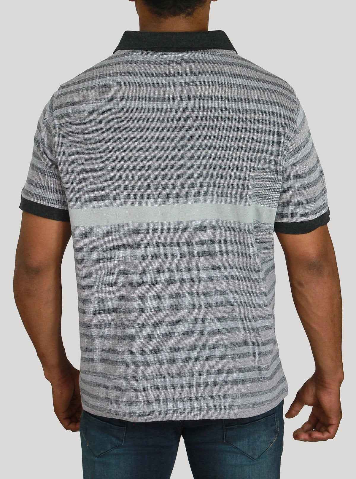 Grey Plated Striped Polo T-Shirt for Men – Boer and Fitch | Buy Online at  Boer and Fitch