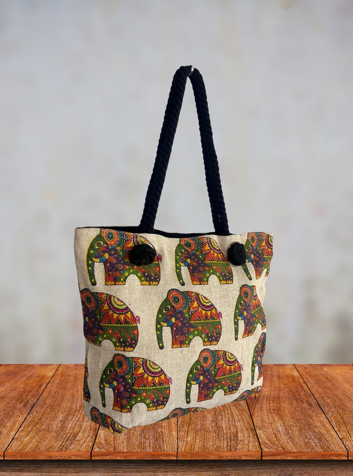 Stylish Mandala Elephant Printed Canvas Bag – Boho Chic Tote by Boer and Fitch - Boer and Fitch