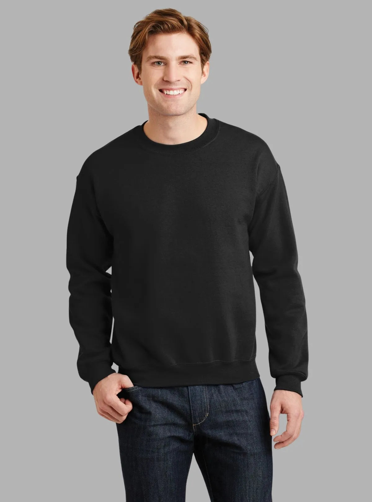Men’s Black Garment Dyed Sweatshirt – Timeless Style with Washed Finish