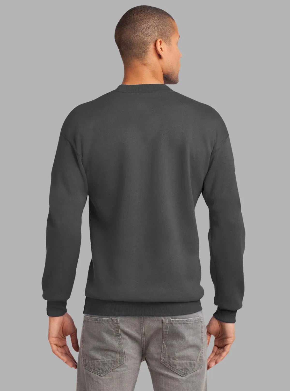 Men’s Grey Garment Dyed Sweatshirt – Washed Look, Premium Comfort