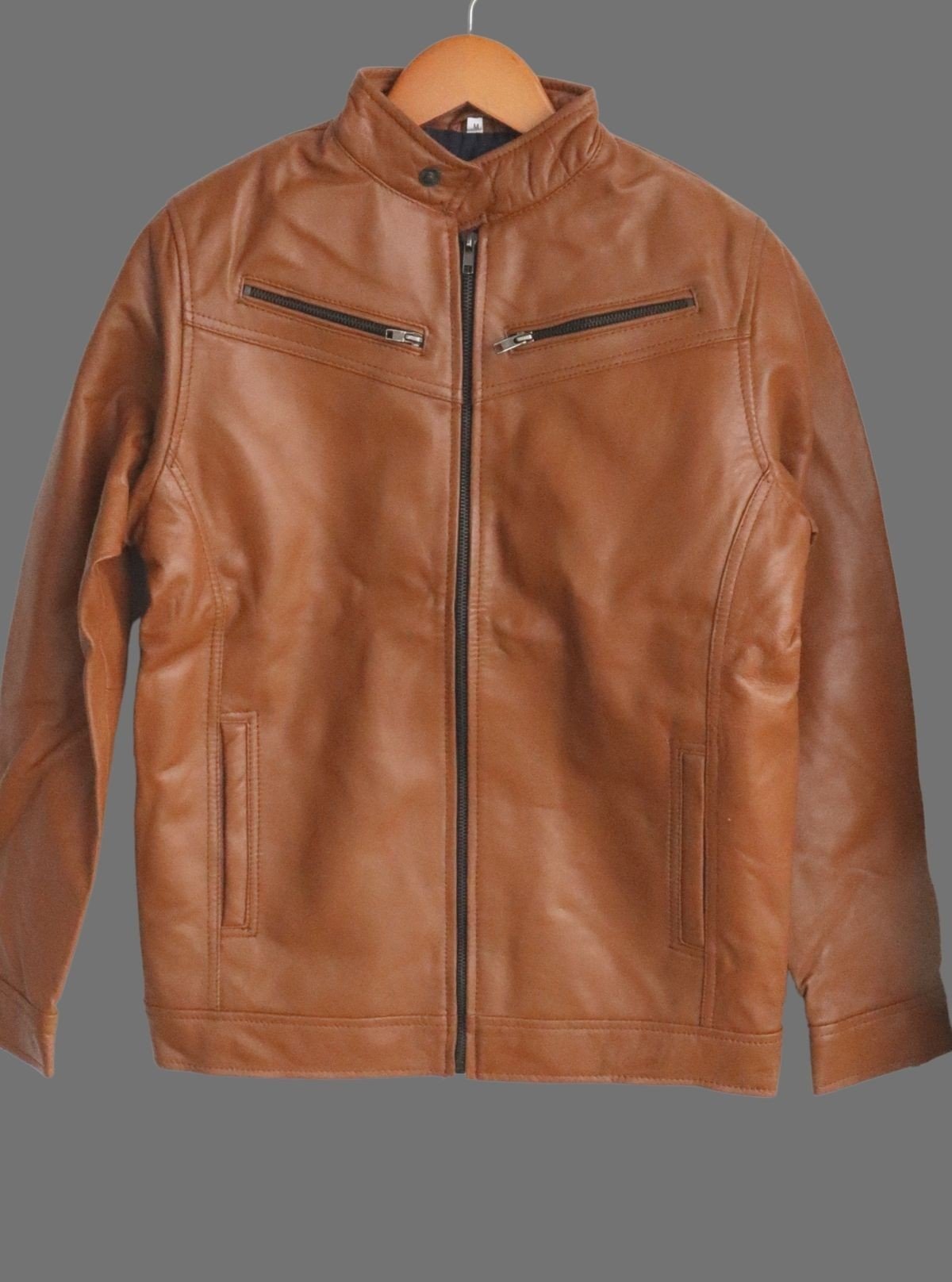 Tan Leather Jacket for Men – Classic Biker & Casual Style by Boer and Fitch - Boer and Fitch