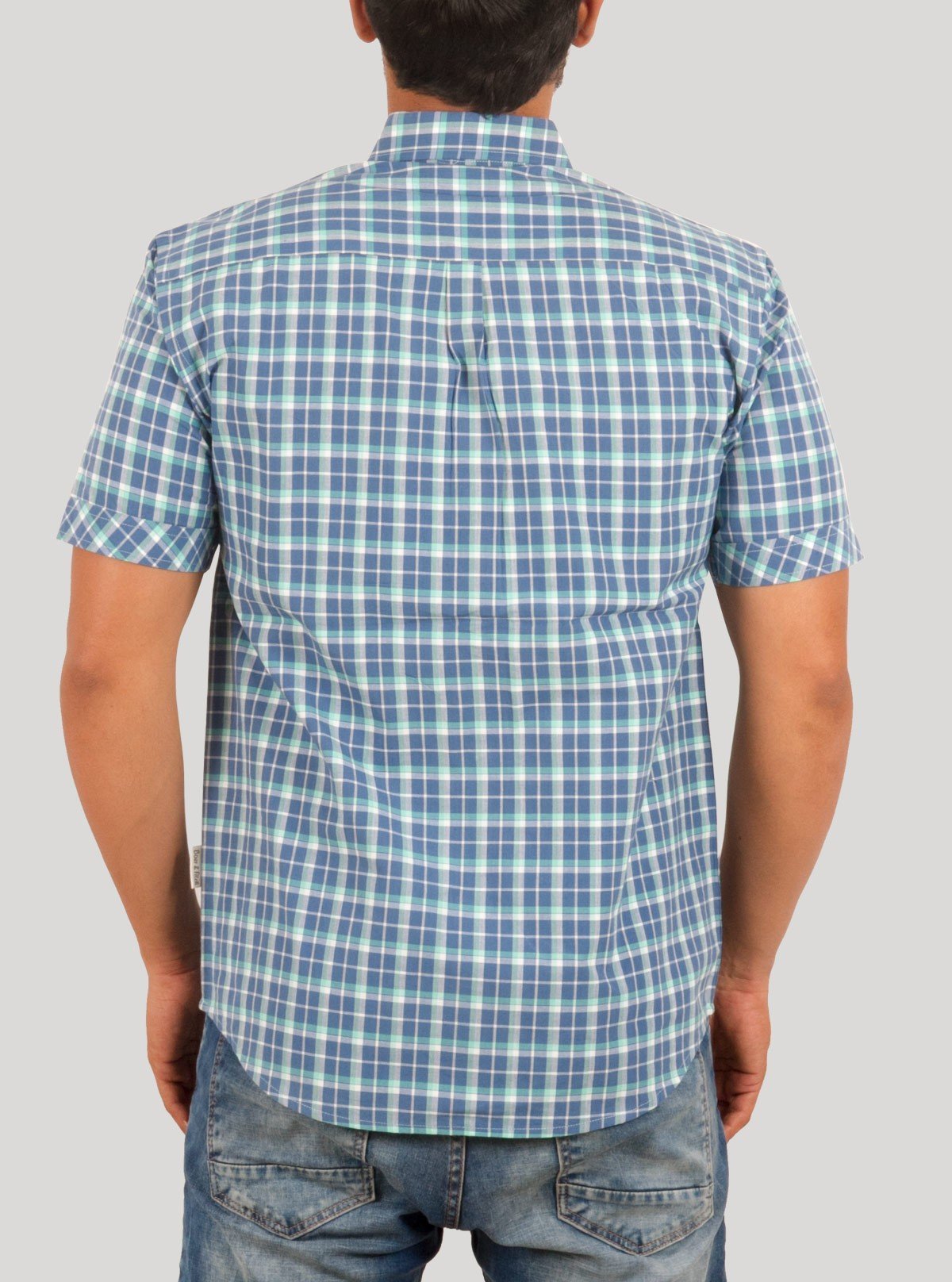 Tinted Blue Checked Half Sleeve Casual Shirt for Men – Boer and Fitch - Boer and Fitch