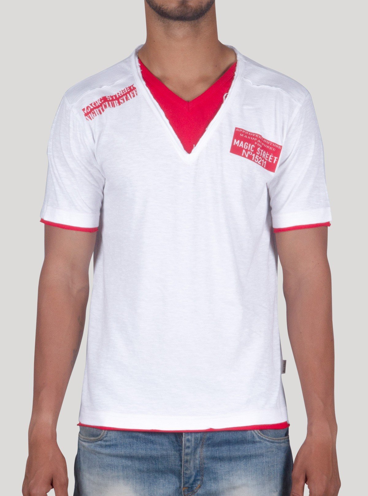 Two Tone V - Neck T-Shirt for Men – Stylish Casual Tee by Boer and Fitch - Boer and Fitch