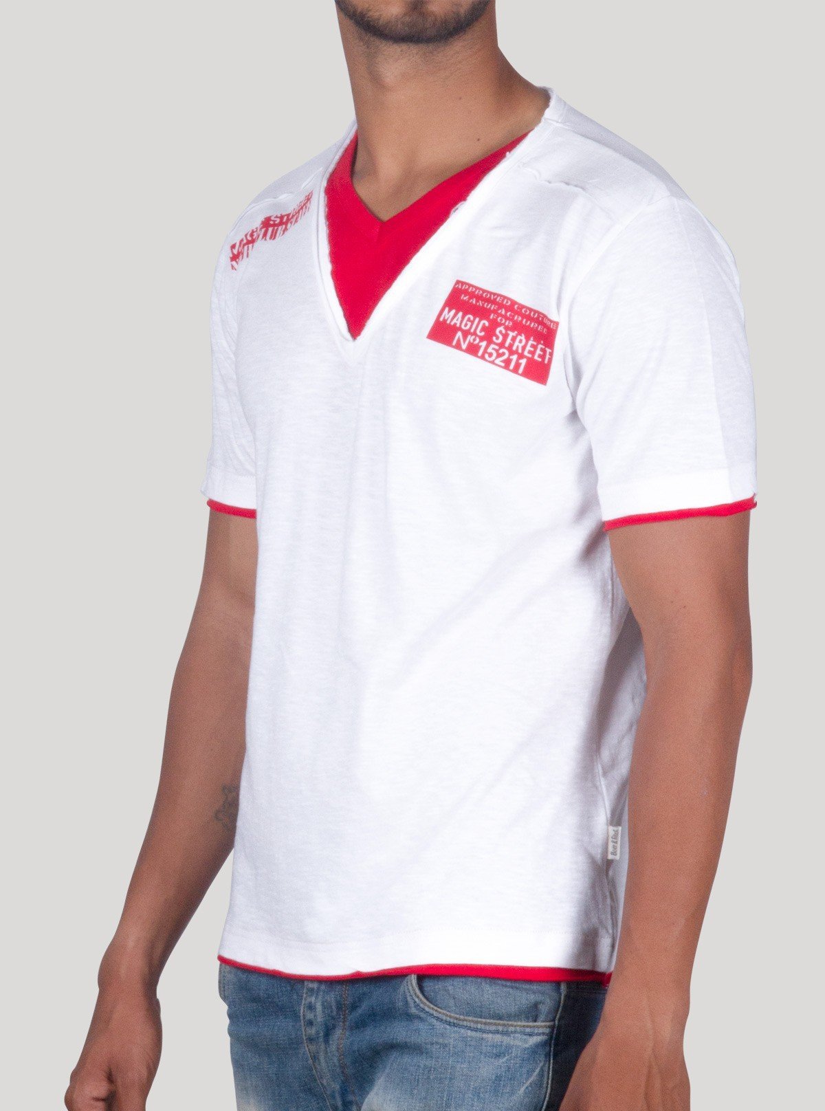 Two Tone V - Neck T-Shirt for Men – Stylish Casual Tee by Boer and Fitch - Boer and Fitch