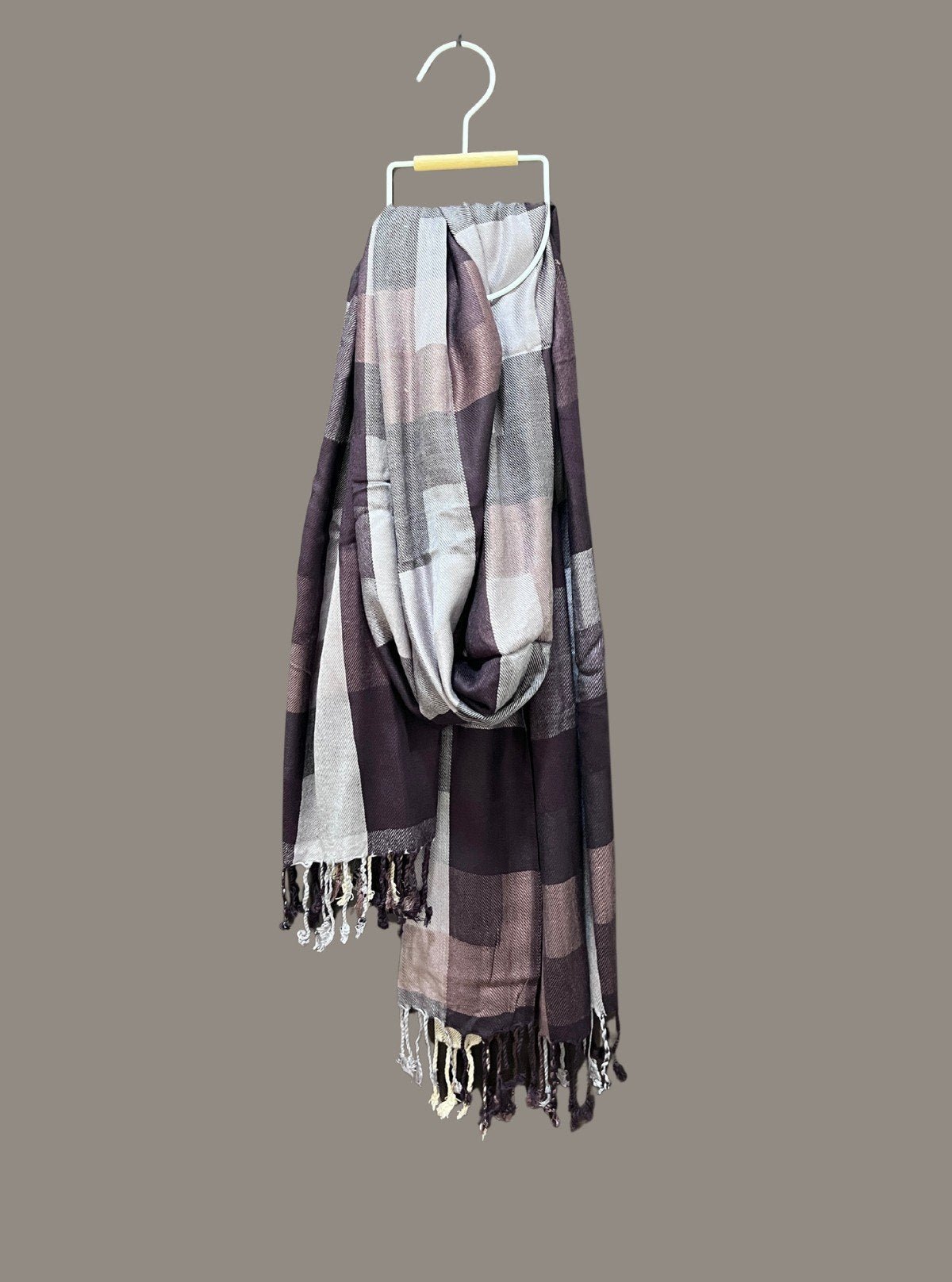 Unisex Brown Stole in Soft Viscose Blend – Elegant & All - Season Wrap - Boer and Fitch