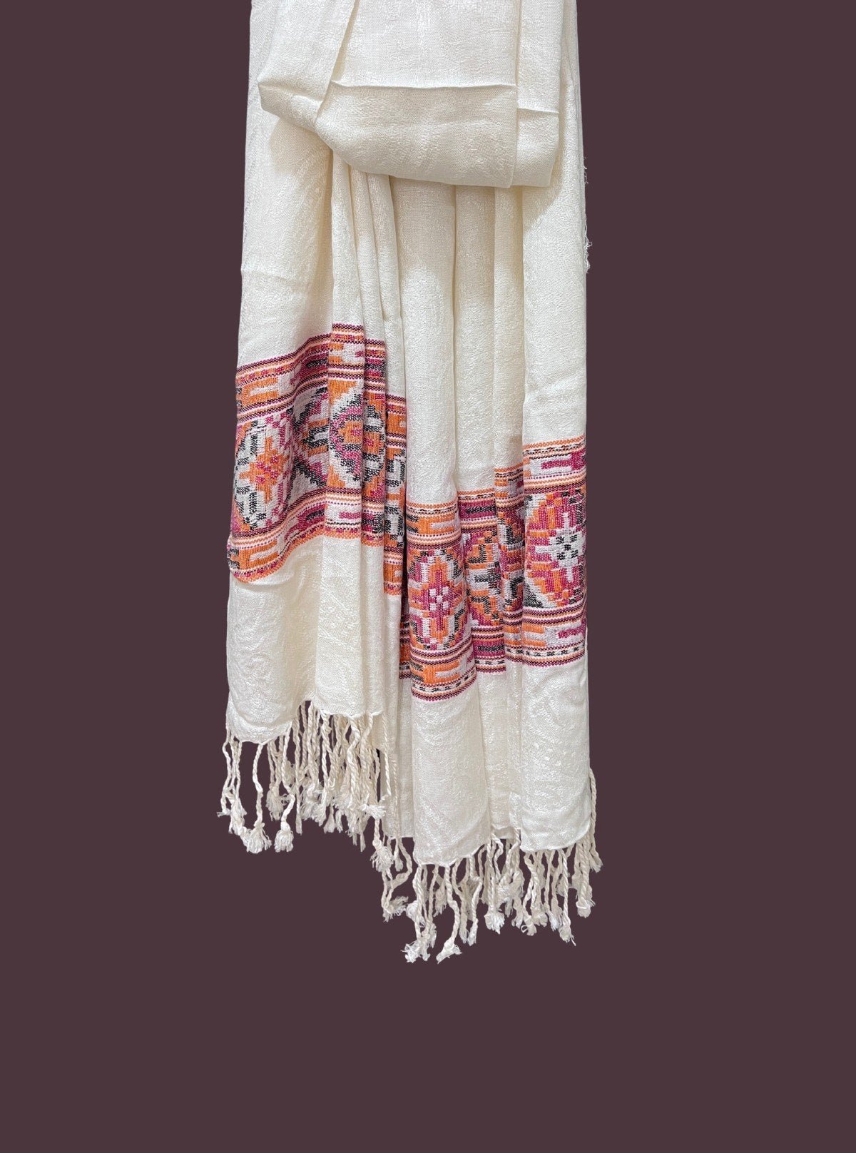 Unisex Cream White Stole in Viscose Blend – Lightweight Elegant Wrap - Boer and Fitch