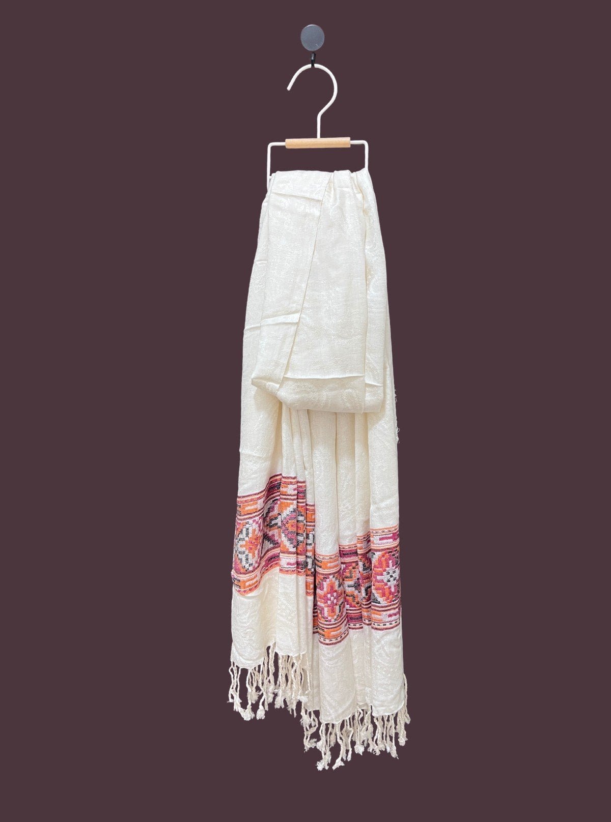 Unisex Cream White Stole in Viscose Blend – Lightweight Elegant Wrap - Boer and Fitch