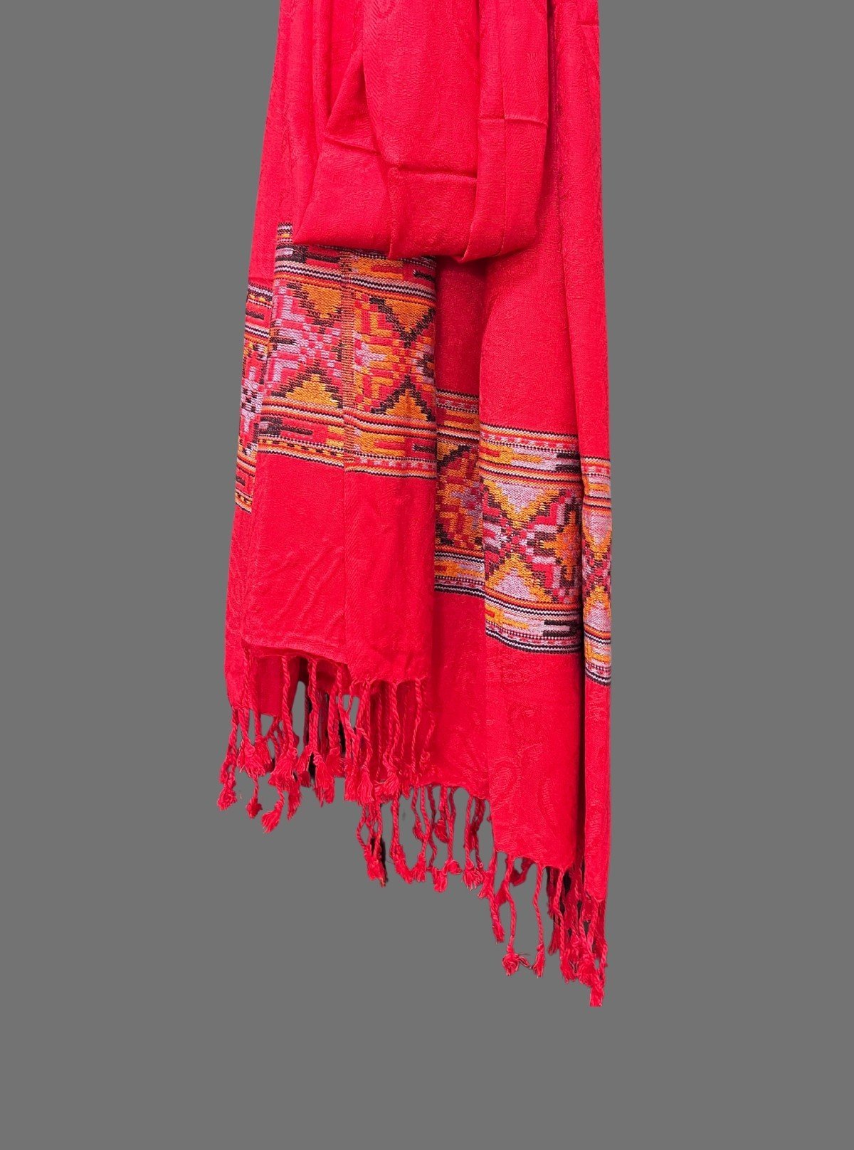 Unisex Red Viscose Blend Stole – Bold, Lightweight & Stylish Layer - Boer and Fitch