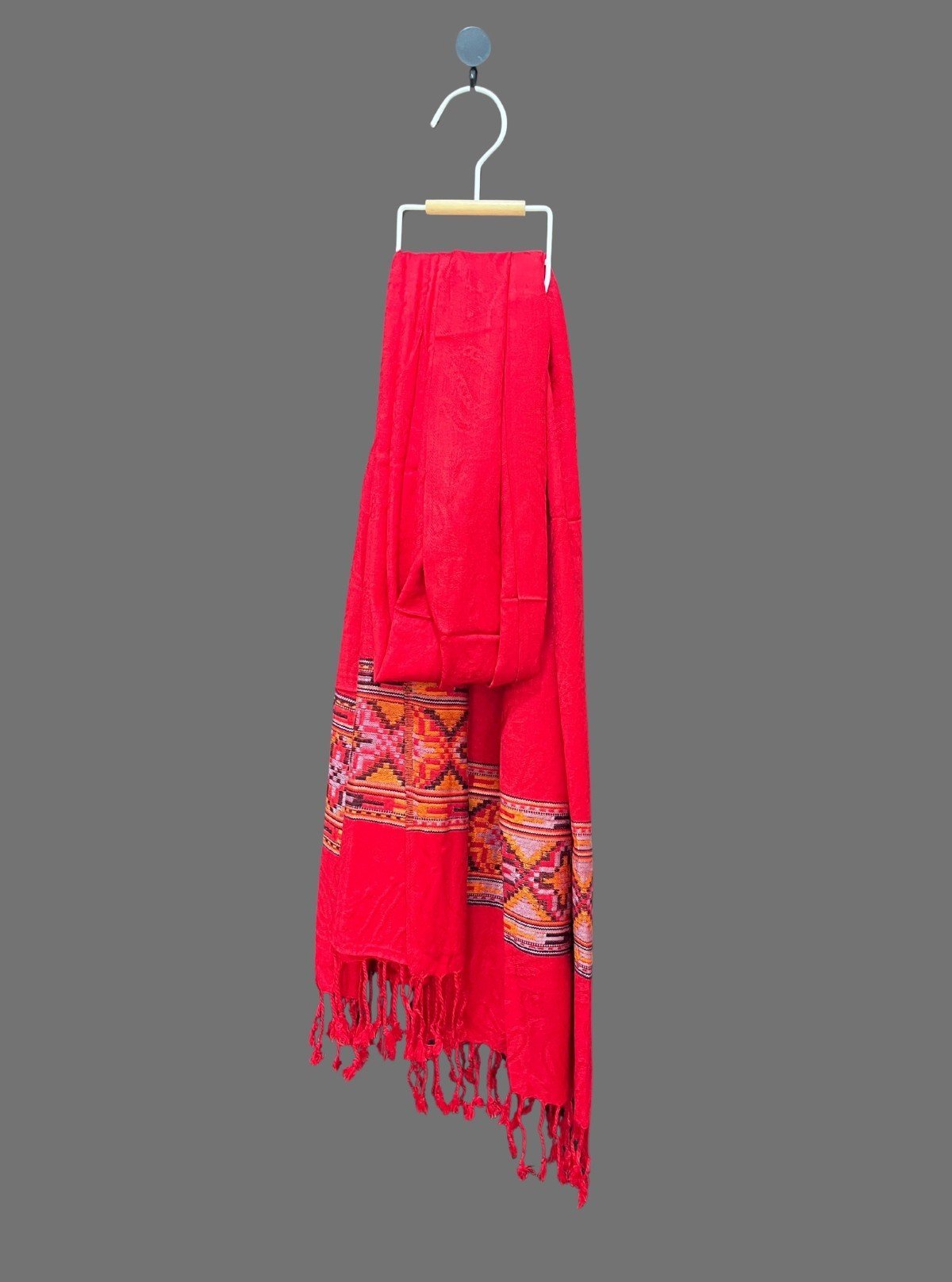 Unisex Red Viscose Blend Stole – Bold, Lightweight & Stylish Layer - Boer and Fitch