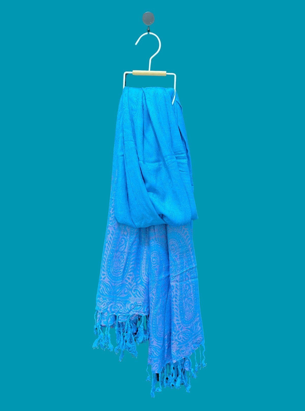 Unisex Sky Blue Viscose Blend Stole – Lightweight & Elegant Layer - Boer and Fitch